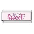 Charm rosa con testo 'Sweet' e cuori per bracciale modulare fai-da-te materiali - Stile Sweet Rosa (14)