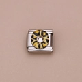 Italiaanse modulaire bedel van roestvrij staal met ronde luipaardprint voor armbanden - Luipaard Letter O