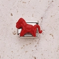 Maglia componibile per bracciale italiano con ciondolo cavallo in smalto rosso - Cavallo in Corsa Rosso (12)