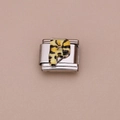 Italiaanse charm link met luipaardprint letter P en roestvrij staal voor DIY armbanden - Luipaard Letter P