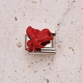 Charm italiano con Pegaso in smalto rosso su base in acciaio inossidabile argentato - Pegaso Rosso (14)