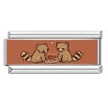 Charm per bracciale italiano con simpatici procioni che mangiano pasta - Stile Illustrazione di Procione (19)