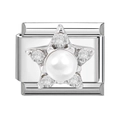 Star shaped modular link with white pearl and sparkling rhinestones for DIY bracelet - Star Pearl Rhinestone (30)