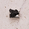Charm modulare italiano con design a pegaso nero su base in acciaio inossidabile argento - Pegaso Nero (15)