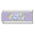 Maglia per bracciale italiano con testo Howdy Pumpkin e zucca su sfondo viola - Stile HOWDY PUMPKIN (21)