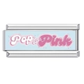 Charm modulare italiano con scritta Pop of Pink e smalto blu su base in acciaio inox - Stile Pop of Pink Slogan (24)