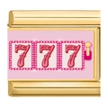 Charm italiano dorato per bracciale con design slot machine e numero fortunato 777 - Stile Slot Lucky 777 (14)