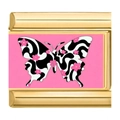 Maglia componibile dorata con sfondo rosa e design a farfalla bianca e nera di tendenza - Stile Floreale Farfalla (15)