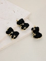 Bow tie pendant in black crystal pavé with gold star accents for DIY jewelry making - Bowknot Style (5392136691273) / Black