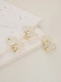 Three translucent crystal bear charms with gold star details and frosted resin texture - Clear