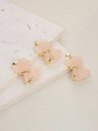 Pink druzy bow pendant with gold trim and micro-inlaid stars for DIY jewelry - Bowknot Style (5392136691276) / Pink