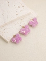 Trois pendentifs papillon violets en résine pailletée avec anneaux dorés pour bijoux DIY - Violet