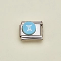 Italienisches Armband-Element mit blauem Zwillinge-Sternzeichen für DIY-Schmuck - Zwillinge
