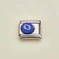 Italienisches Armband-Modul mit blauem Krebs-Sternzeichen auf hochwertigem Edelstahl - Krebs