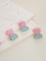 Trois pendentifs ours en dégradé rose et bleu avec détails d'étoiles dorées pour bijoux - Bleu
