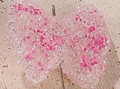 Pink bow-shaped DIY jewelry accessory made of textured translucent resin beads - Rose Red