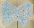 Blue and white sugar-coated bow-shaped DIY resin bead accessory with center pin - Light Blue