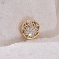 Golden heart charm with pavé cubic zirconia and teardrop stone for DIY jewelry - Disc Hollow Heart Style (3) / 3 (Gold)