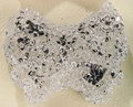 DIY translucent bow bead accessory with unique black speckled pattern and crystal texture - Black