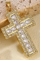 Exquisite gold plated cross pendant featuring micro-paved white zircon stones - Classic Pave Zirconia Cross (03)