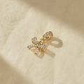 Elegante ciondolo a fiocco dorato con zirconi brillanti per gioielli fai-da-te - Ciondolo a Fiocco Micro Pave (10) / Oro