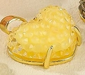 Pendentif cœur en résine jaune clair avec monture en métal doré pour bijoux DIY - Jaune