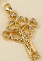 Golden镂空 cross pendant with micro-pave cubic zirconia and Jesus heart design - Crucifix Jesus Hollow Cross (04)