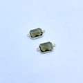 Classic rectangle brown crystal connector charms with golden metal frames for DIY bracelets - Camel
