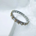 Bracelet modulaire italien en acier inoxydable avec breloques Cupidon dorées sur fond blanc - Style Cupidon Or Argent
