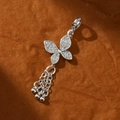 Ciondolo a farfalla in argento con nappa e zirconi per la creazione di gioielli - Nappa a Farfalla Full Pave (5) / Argento