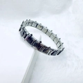 Bracelet à breloques italien en acier inoxydable avec pendentifs gothiques R.I.P. - Style Tombe Argenté