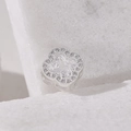 Silver four-leaf clover charm with shimmering micro-pave crystals for DIY jewelry - 5 (Silver)