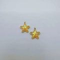 Golden star-shaped alloy pendants with orange glitter resin for DIY jewelry making - Yellow Star