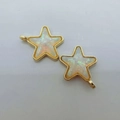 Pendente a stella in lega dorata con centro iridescente per creazione gioielli DIY - Stella Bianco Crema
