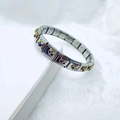 Italian style stainless steel link bracelet with gold owl and blue enamel detail - Golden Owl Style (32)