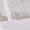 Silver heart pendant with pear-cut cubic zirconia and pave stones on white backdrop - 7 (Silver)