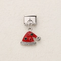 Christmas red hat charm for Italian modular bracelet with colorful rhinestones - Christmas Hat