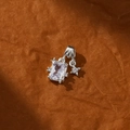 Elegante ciondolo in cristallo rettangolare con stelle argentate per gioielli fai-da-te - Ciondolo Stellato in Zircone Rettangolare (11) / Argento
