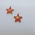 Ciondolo a stella in lega con resina rossa e foglia d'oro per gioielli fai da te - Stella rossa