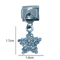 Italian charm star pendant in silver finish with pavé crystals for modular bracelets - Encrusted Pentagram Style 1