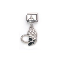 Italienischer Modul-Charm aus Edelstahl mit blauem Schmetterling und Strass-Herz - Herz Blauer Schmetterling Stil (7)