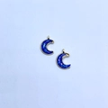 Ciondoli a mezzaluna blu cielo stellato in lega con placcatura in oro e brillantini - Luna Blu Reale