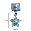 Star charm for Italian bracelet with clear crystals, dimensions 1.7cm by 1.4cm - Encrusted Pentagram Style 2