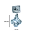 Silver alloy clover charm with white crystals and glossy inlay for DIY modular bracelets - Encrusted Clover Style 1