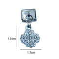 Italian modular bracelet charm with a crystal-studded four-leaf clover pendant, 1.6cm height - Encrusted Clover Style 2