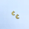 Ciondoli a mezzaluna dorati in lega con resina arancione glitterata per gioielli DIY - Luna Gialla