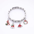 Italian modular charm bracelet with festive Christmas pendants in stainless steel - Christmas