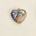 Gold-plated heart-shaped abalone shell pendant for DIY jewelry making - Heart