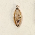 Marquise-shaped abalone shell charm with gold plated copper edge for jewelry making - Marquise