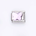 Italian charm link with silver stainless steel base and a light purple resin butterfly - Light Purple Butterfly Style (3)